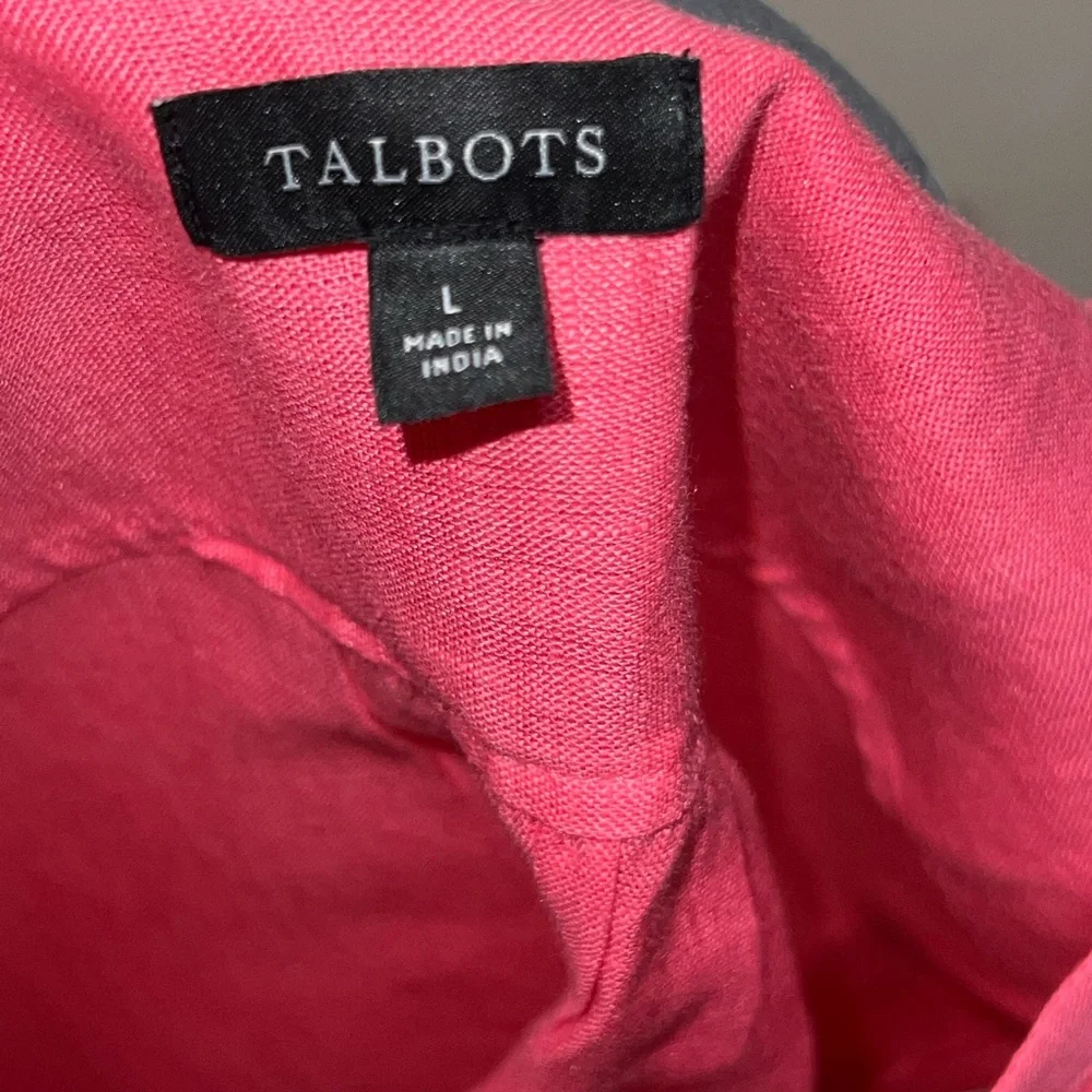 Talbots Linen Hot Pink Sleeveless V-Neck Tank - Picture 3 of 4